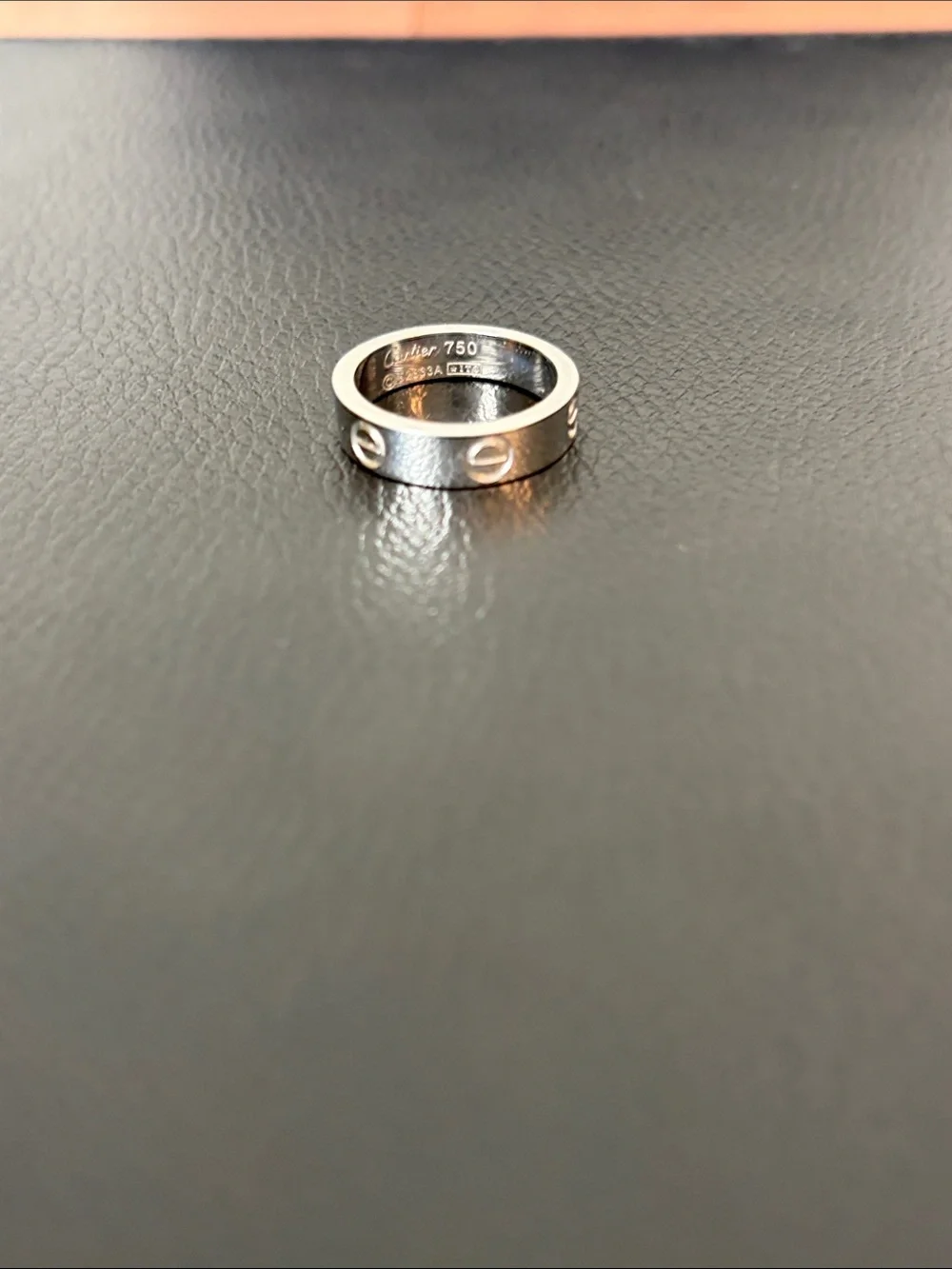 Polished Silver Band Ring with Screw Detail - Pink Accent
